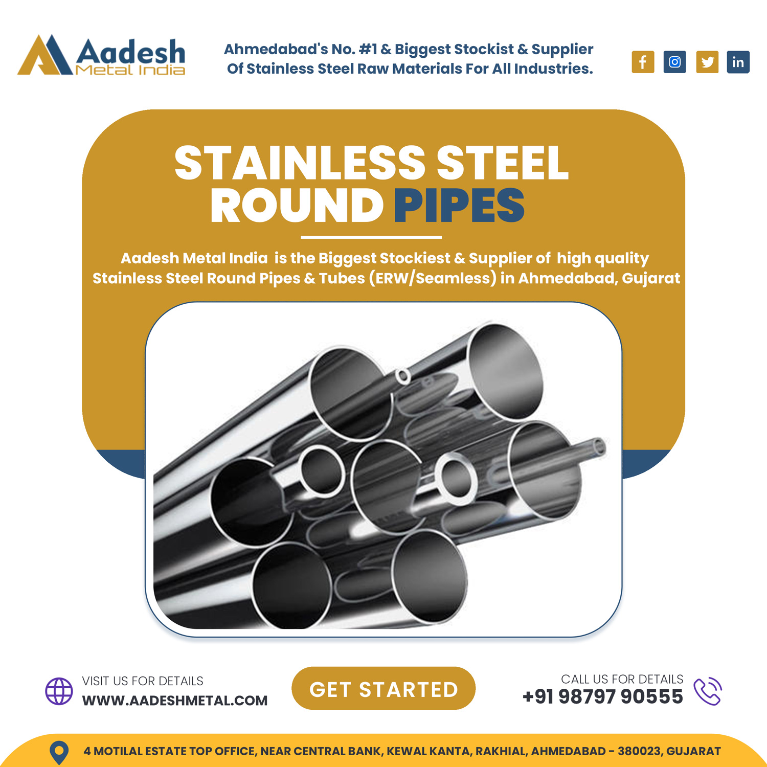 Stainless Steel Round Pipes Supplier In Ahmedabad | SS Round Pipe in ...